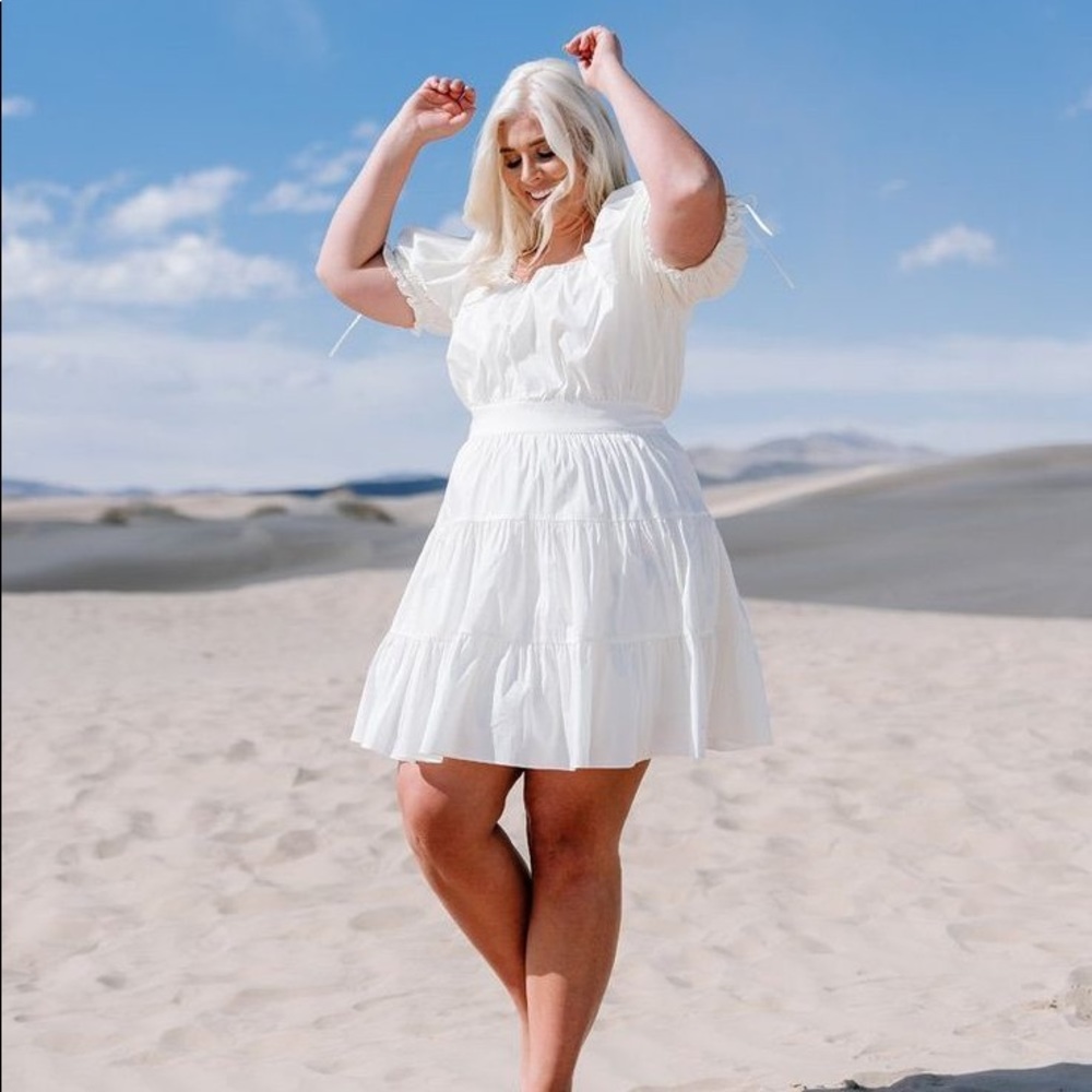 Rachel Parcell Ivory Puff Sleeve Dress